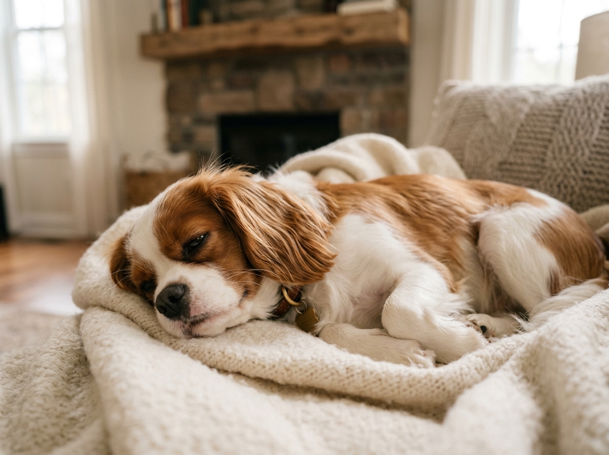 Calm relaxed dog resting